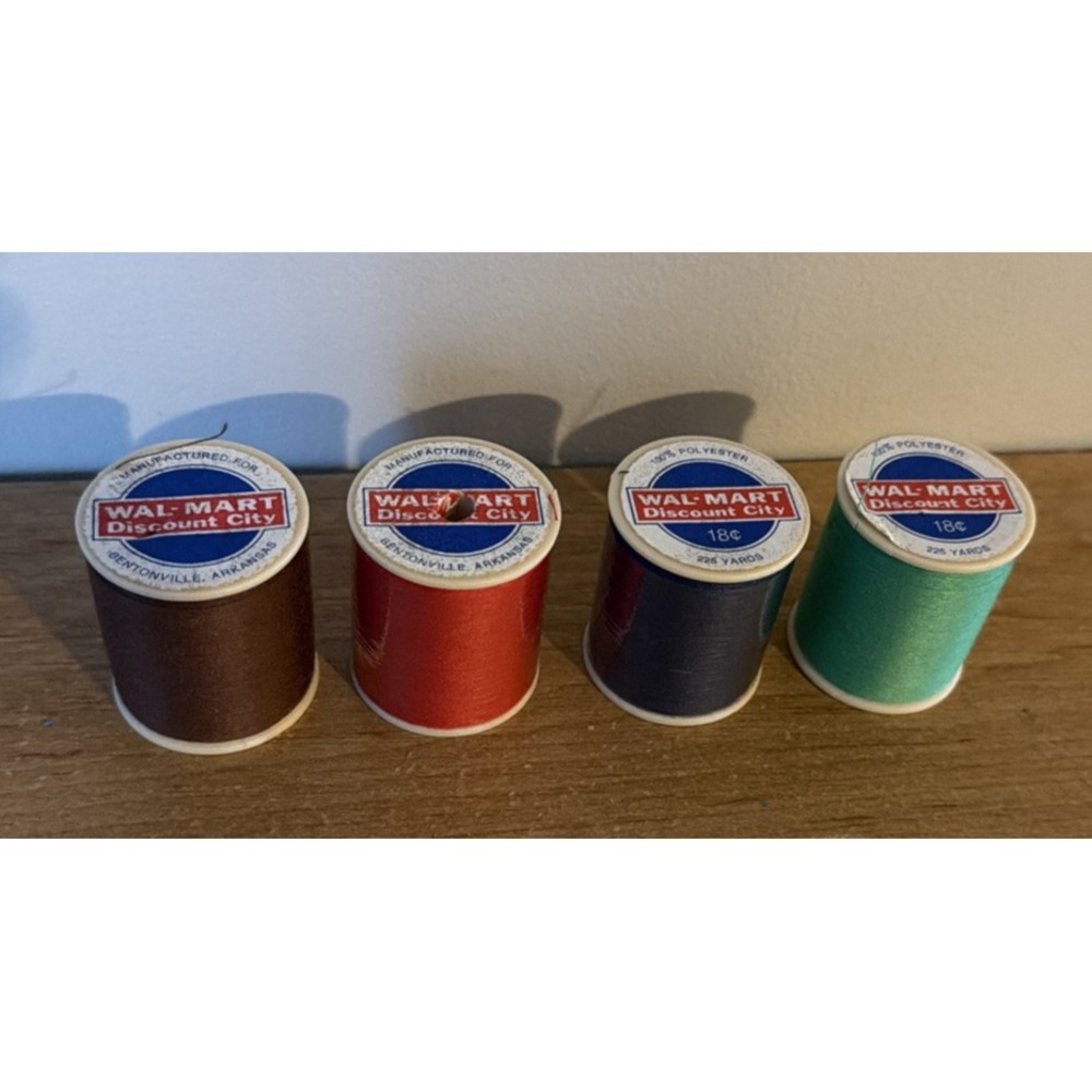 Lot of 4 Spools WAL-MART Discount City ~ 18-cent Vintage Thread NOS